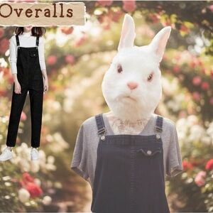 Women's Black Denim Overalls